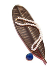 Native Essentials LUZ • Choker Pearl Necklace with Pendant 40cm |15.5" + 4cm | 1.5" stone pendant / AA grade Freshwater Pearls / Pink Quartz + Blue Aventurine