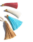 Native Essentials MIA • Long Pearl Necklace with Tassels 76cm | 30" + 4cm | 1.5" tassel / AA grade Freshwater Pearls / 4 interchangeable silk tassels