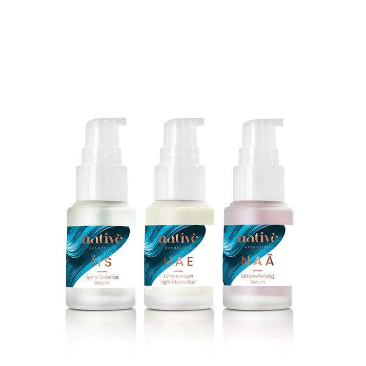 Native Essentials The Face Serum Collection Serums + Maoisturiser 15 ml x 3 | 0.5 fl. oz x 3